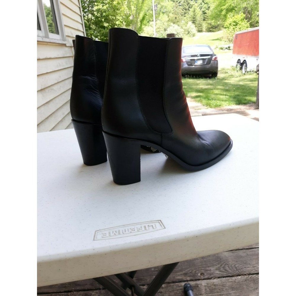 Exc Enrico Antinori ITALIAN MADE BLACK ANKLE STRETCH HEELED BOOTIES SZ 39/8